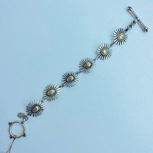 Lucky Brand Silver Tone Flower Design Bracelet